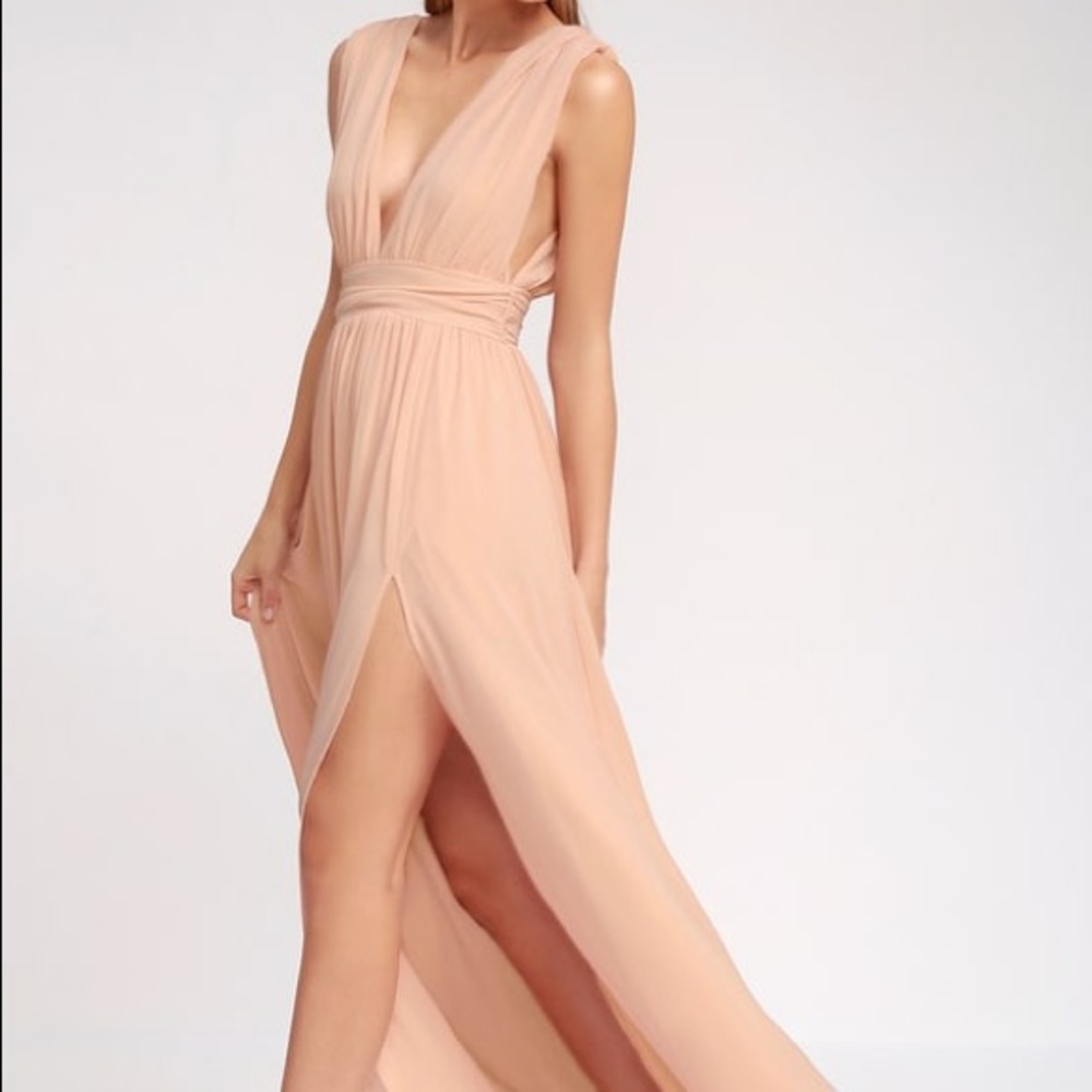 Lulu’s Heavenly Hues Blush Maxi Dress